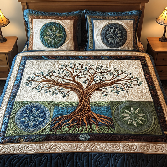 Enchanted Tree 3-Piece Quilted Bedding Set NCU0TL2035