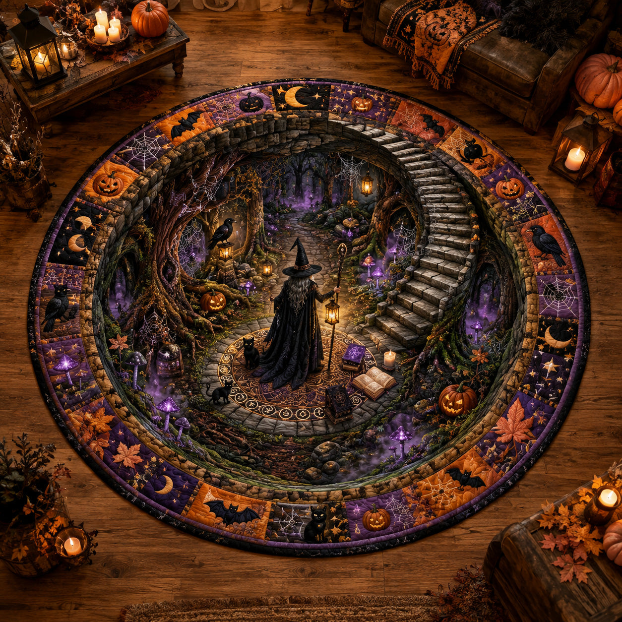 Enchanted Abyss Quilted Round Mat NCU0NTV1163