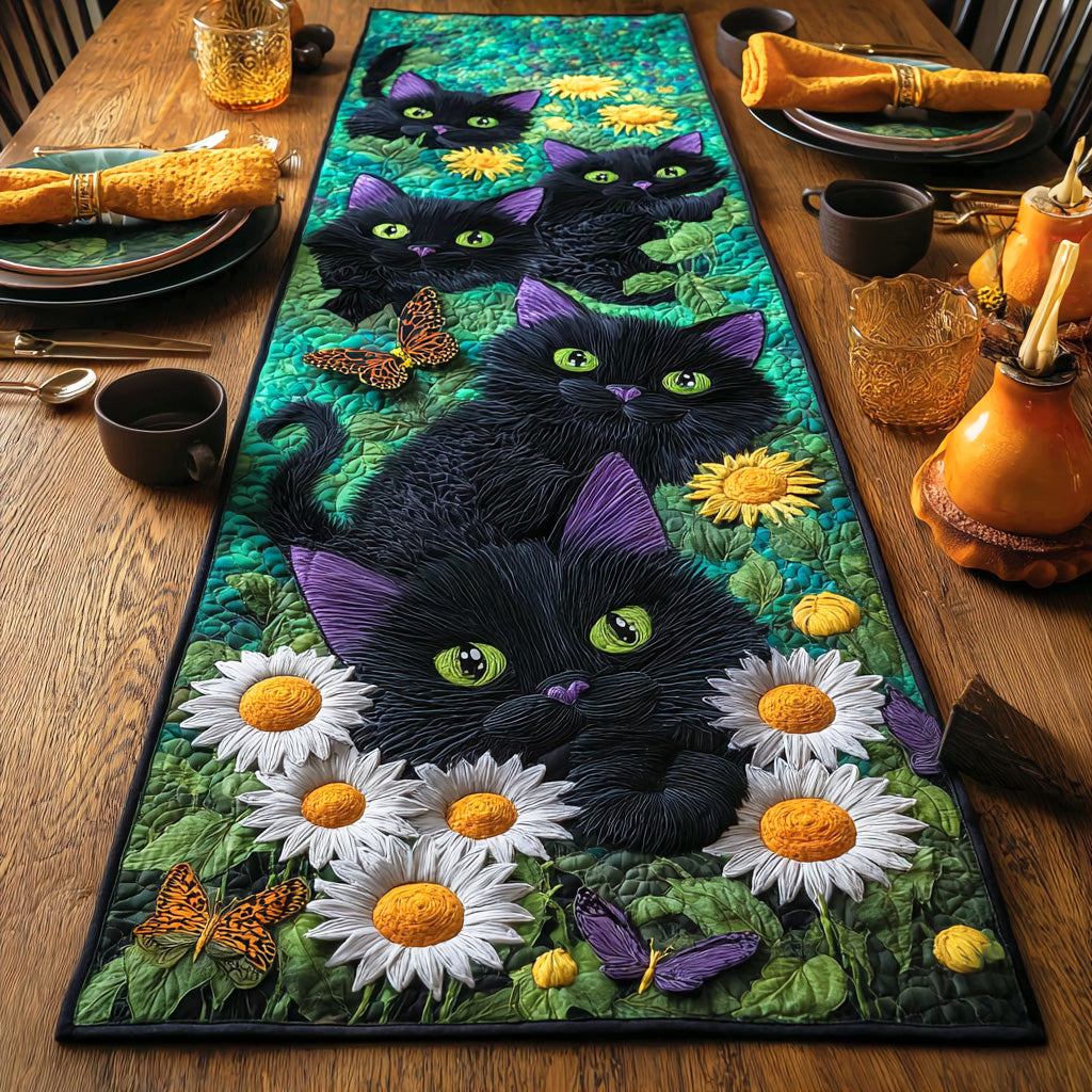 Enchanted Black Purr Quilted Table Runner NCU0NTD726