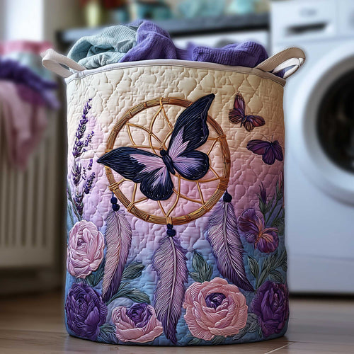 Enchanted Butterfly Quilted Laundry Basket NCU0HTT018