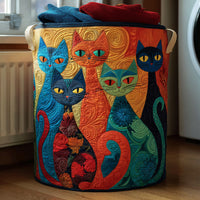 Enchanted Cats Quilted Laundry Basket NCU0PVL680