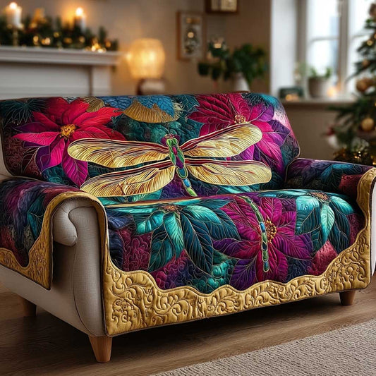 Enchanted Dragonfly Velvet Quilted Sofa Cover NCU0HTT161