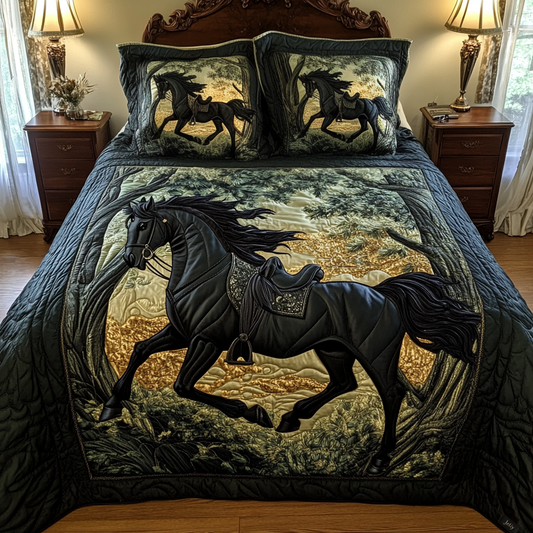 Enchanted Equine 3-Piece Quilted Bedding Set NCU0VH0370
