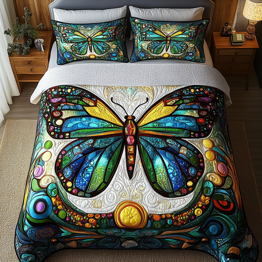 Enchanted Flutter 3-Piece Quilted Bedding Set NCU0DDK204