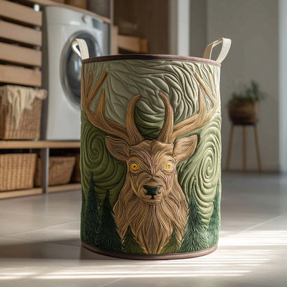 Enchanted Forest Stag Quilted Laundry Basket NCU0NXD397