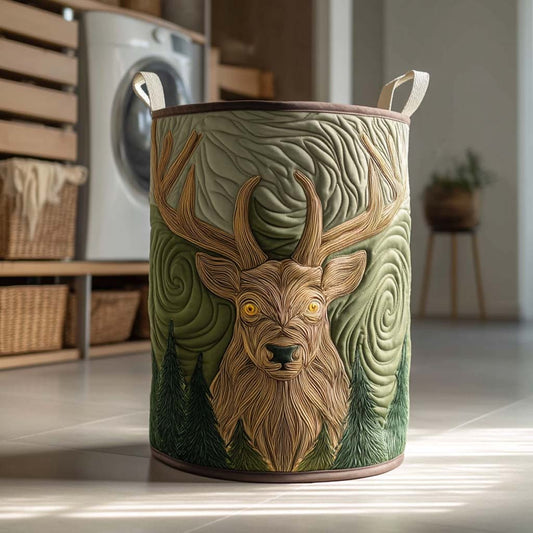 Enchanted Forest Stag Quilted Laundry Basket NCU0NXD397