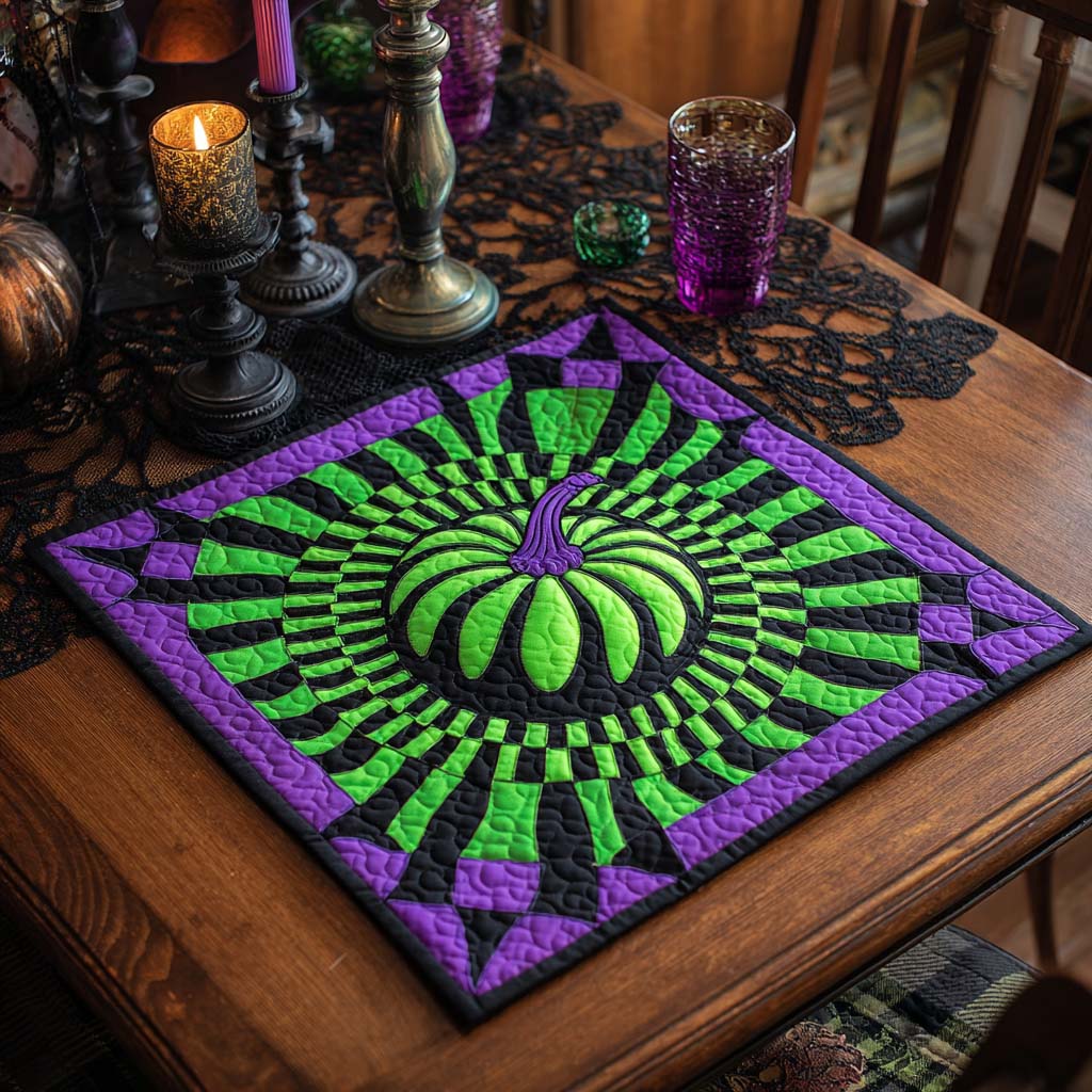 Enchanted Gourd Quilted Table Topper NCU0NXD253