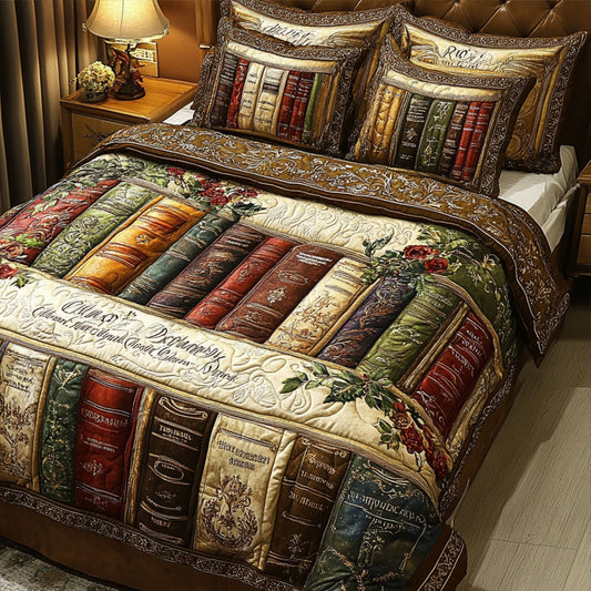 Enchanted Library 3-Piece Quilted Bedding Set NCU0PTT240