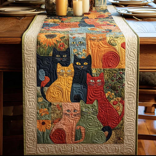 Enchanted Meow Quilted Table Runner NCU0PTT1518