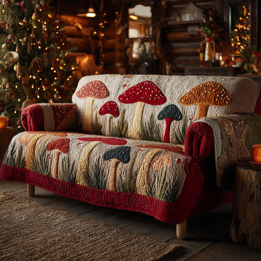Enchanted Mushroom Grove Quilted Sofa Cover NCU0DV1442