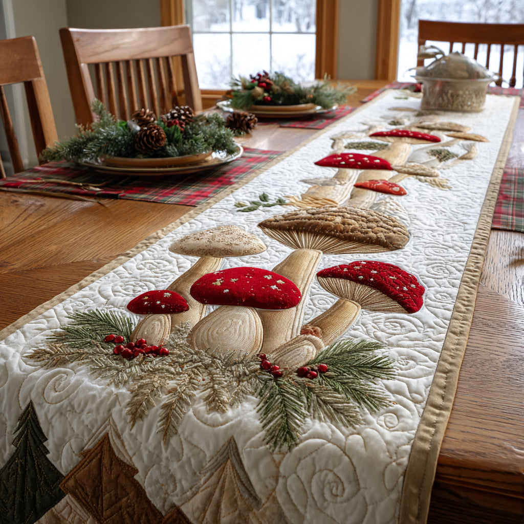 Enchanted Mushrooms Quilted Table Runner NCU0DV1519