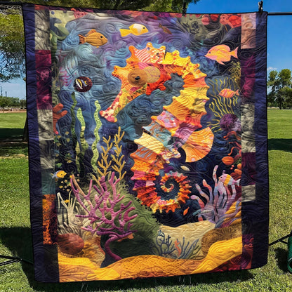 Enchanted Seahorse Quilted Blanket NCU0TH1250