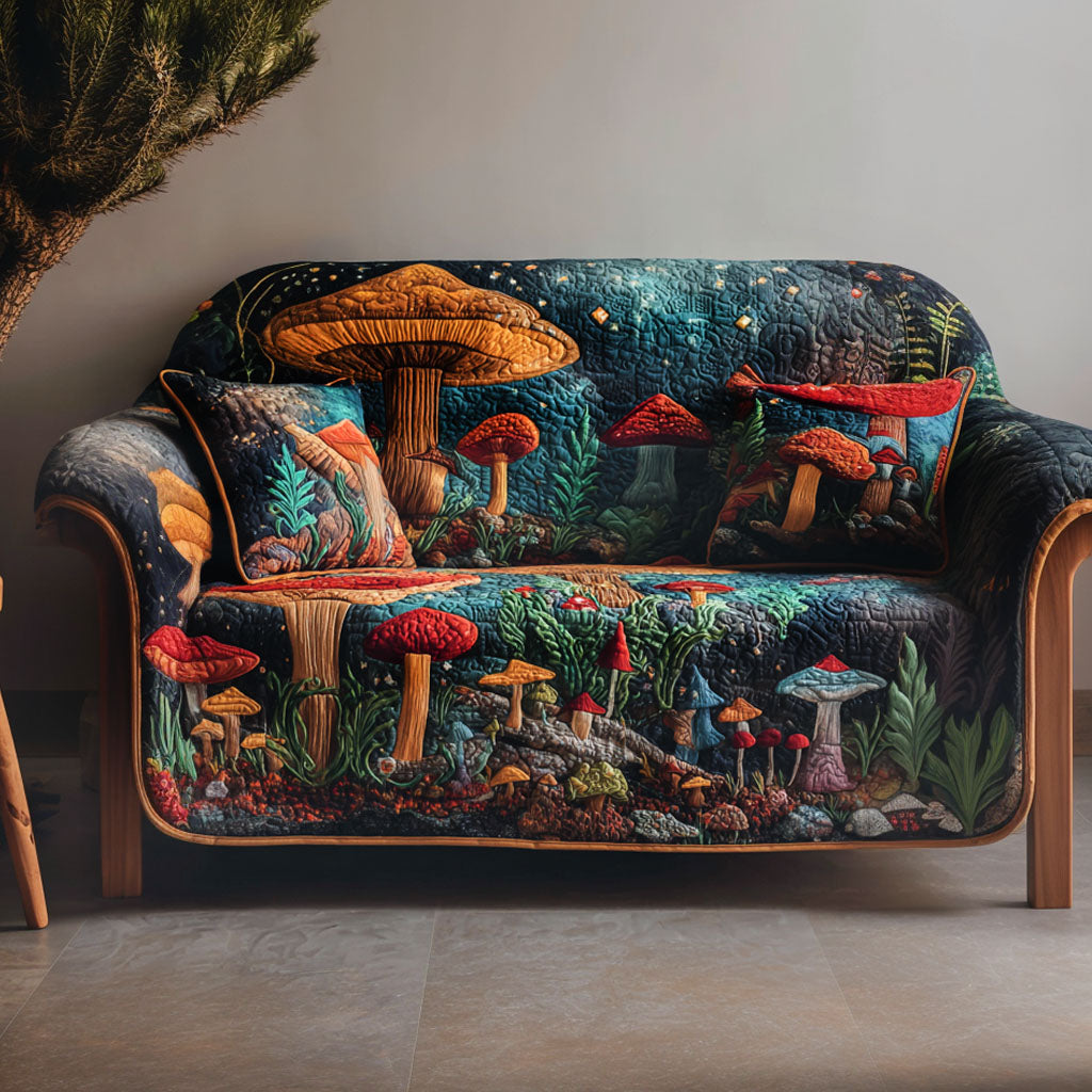 Enchanted Shroomland Quilted Sofa Cover NCU0PTT2263