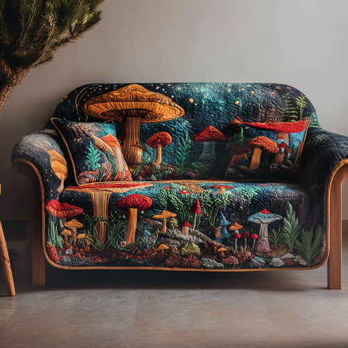 Enchanted Shroomland Quilted Sofa Cover NCU0PTT2263