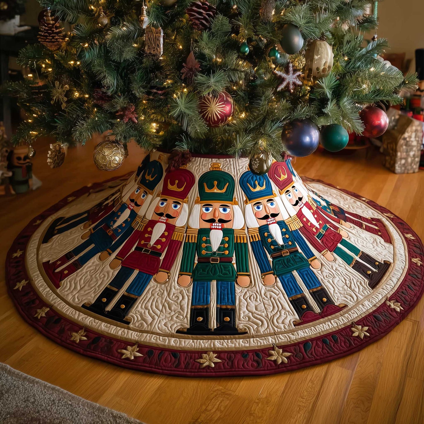Enchanted Soldier Christmas Quilted Tree Skirt NCU0HTT086