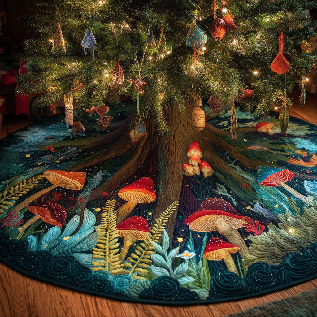 Enchanted Steps Christmas Quilted Tree Skirt NCU0PTT2236
