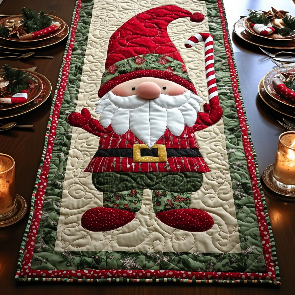 Enchanting Gnome Quilted Table Runner NCU0DV1064