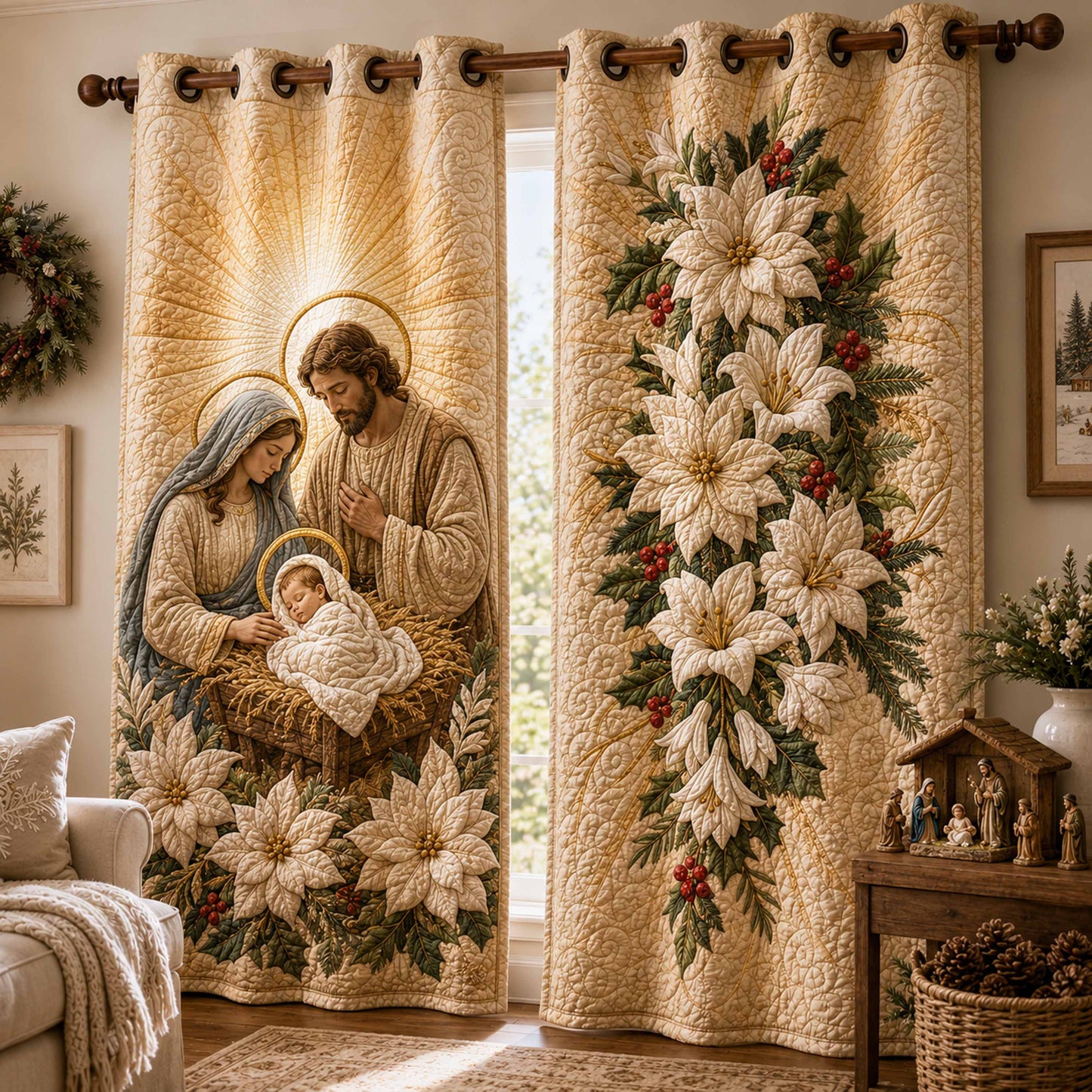Endless Grace Quilted Curtains NCU0NTD2096