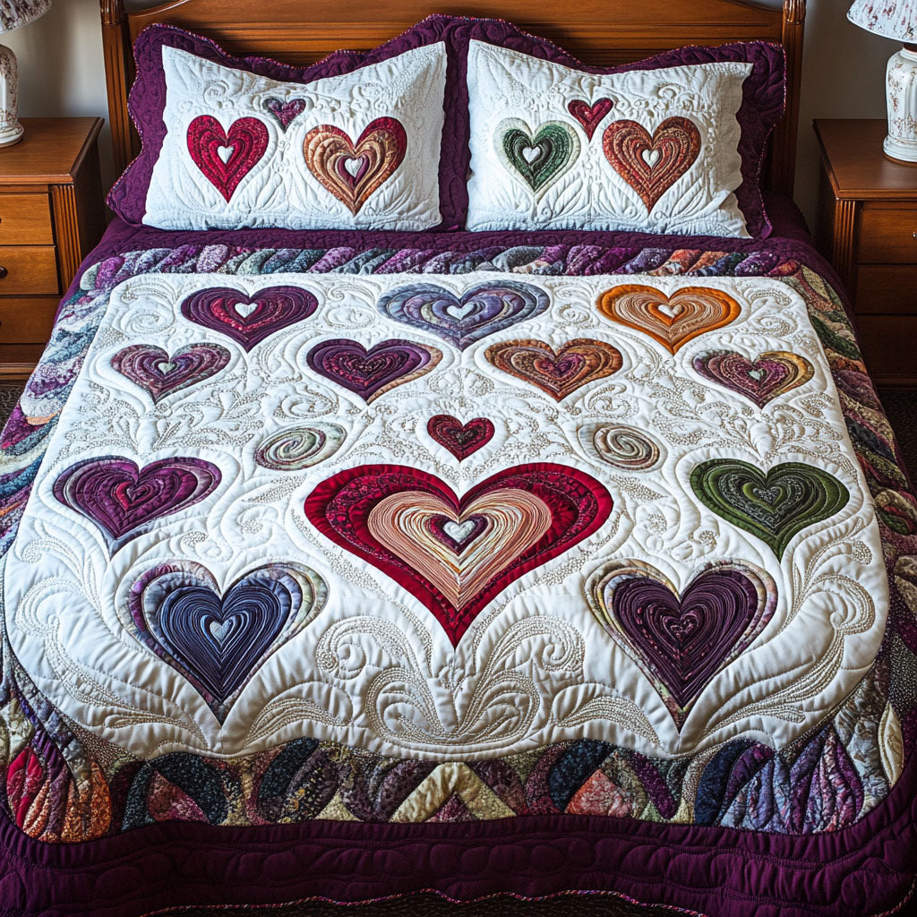 Endless Love 3-Piece Quilted Bedding Set NCU0PTT113