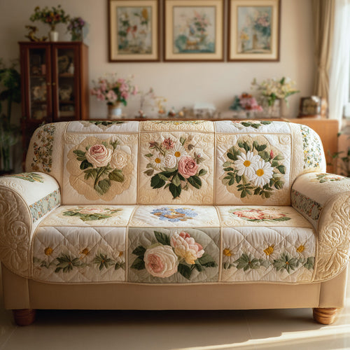 English Rose Sofa Quilted Sofa Cover NCU0LDH740