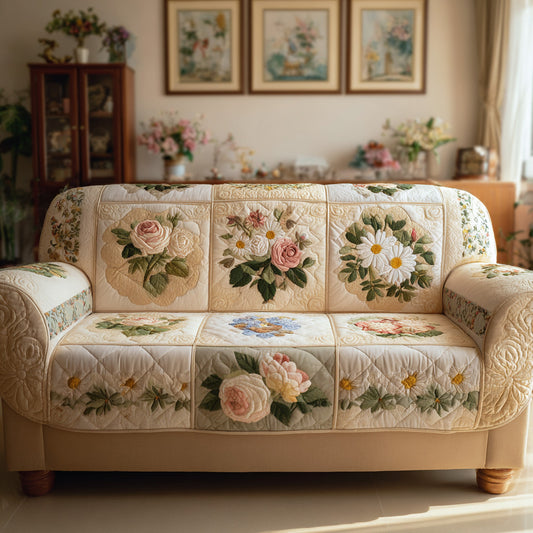 English Rose Sofa Quilted Sofa Cover NCU0LDH740