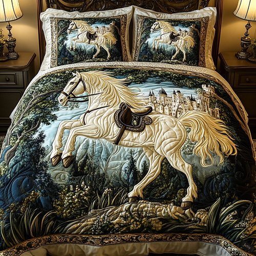 Equestrian Dream 3-Piece Quilted Bedding Set NCU0VH0363