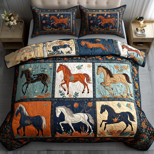 Equestrian Dreams 3-Piece Quilted Bedding Set NCU0DDK069