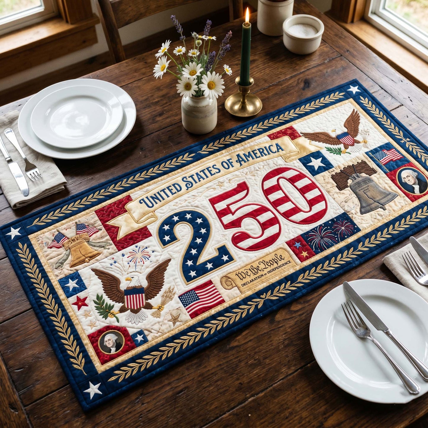 Eternal Freedom Quilted Table Runner NCU0HNH1058
