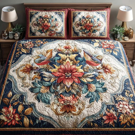 Eternal Bloom 3-Piece Quilted Bedding Set NCU0DQQ0269