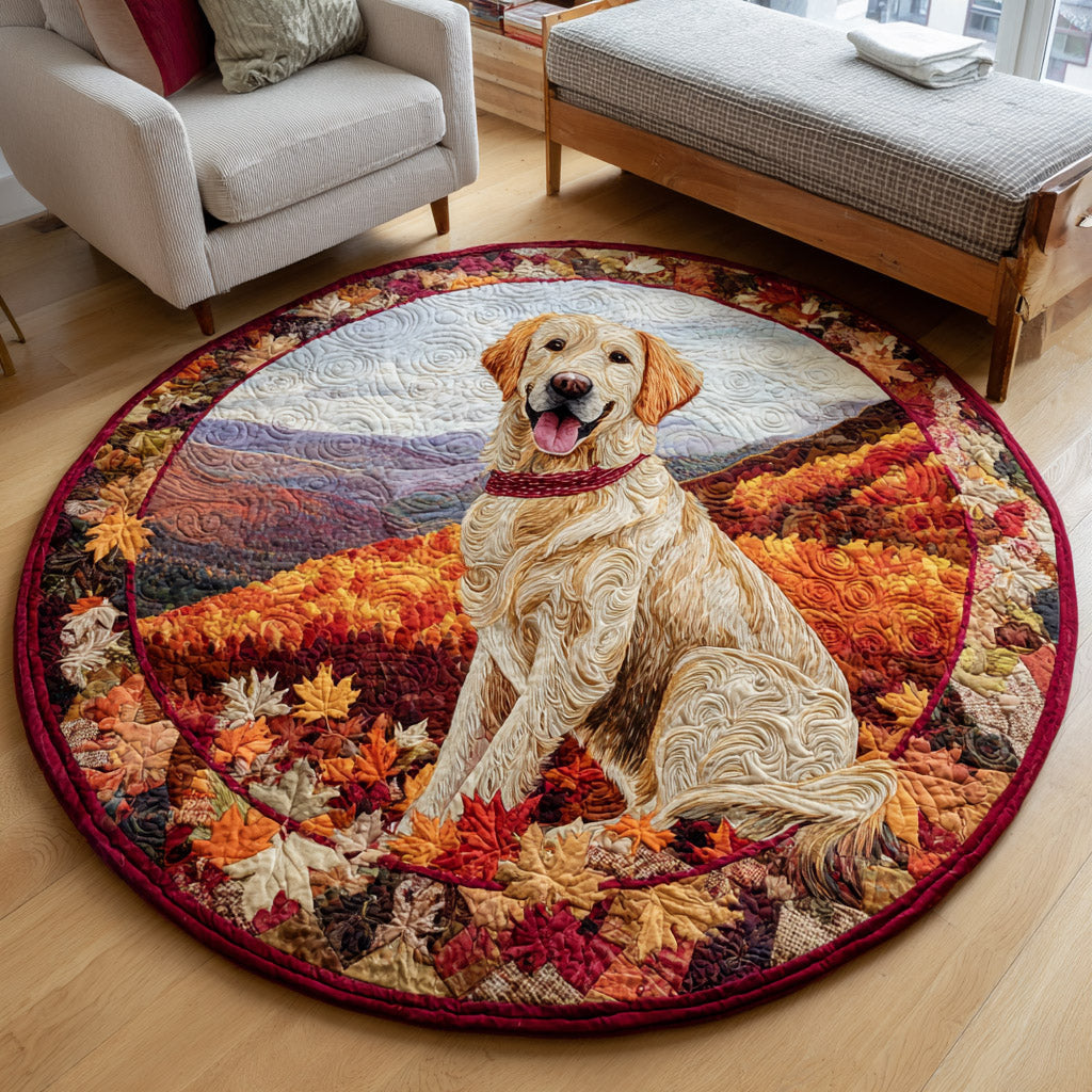 Eternal Golden Retriever Quilted Round Mat NCU0HNH1200