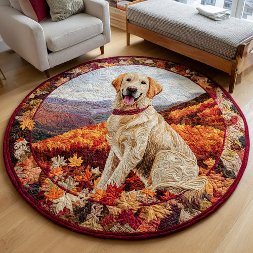 Eternal Golden Retriever Quilted Round Mat NCU0HNH1200