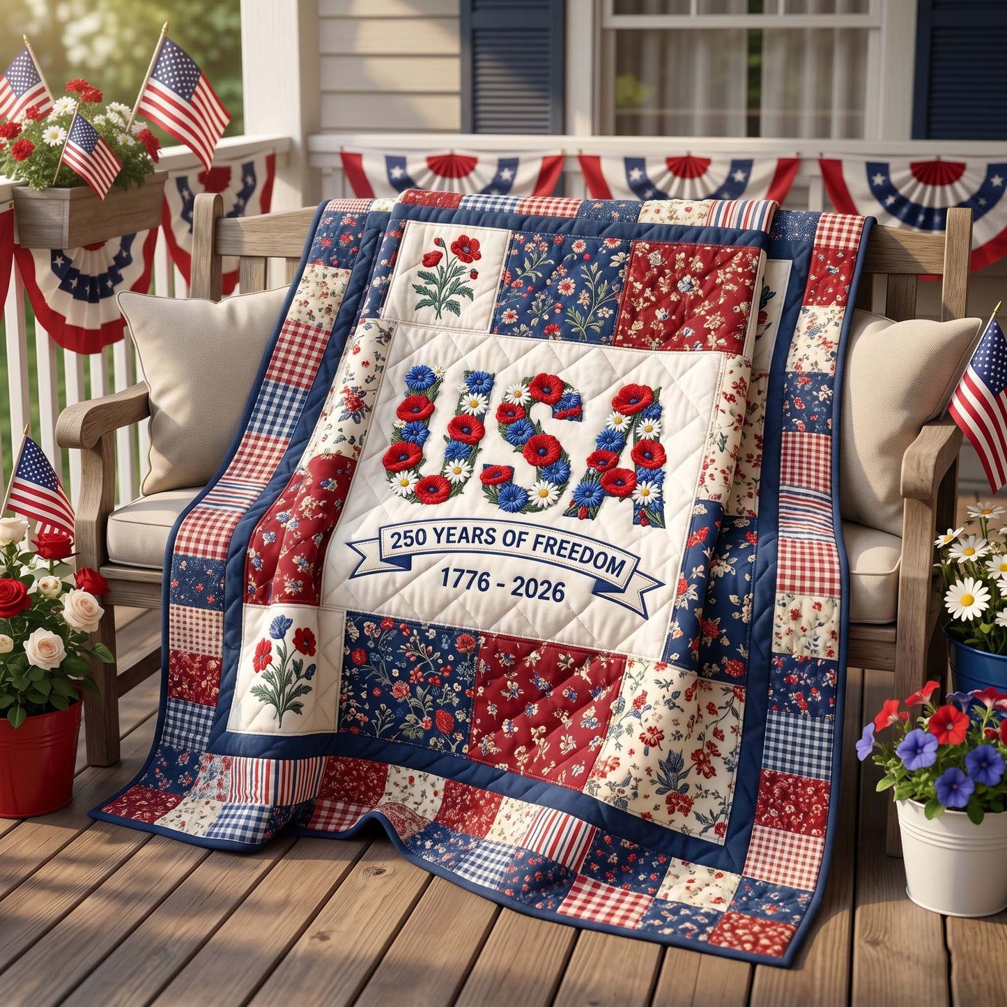 Eternal Liberty Bloom Quilted Blanket NCU0HNH1050