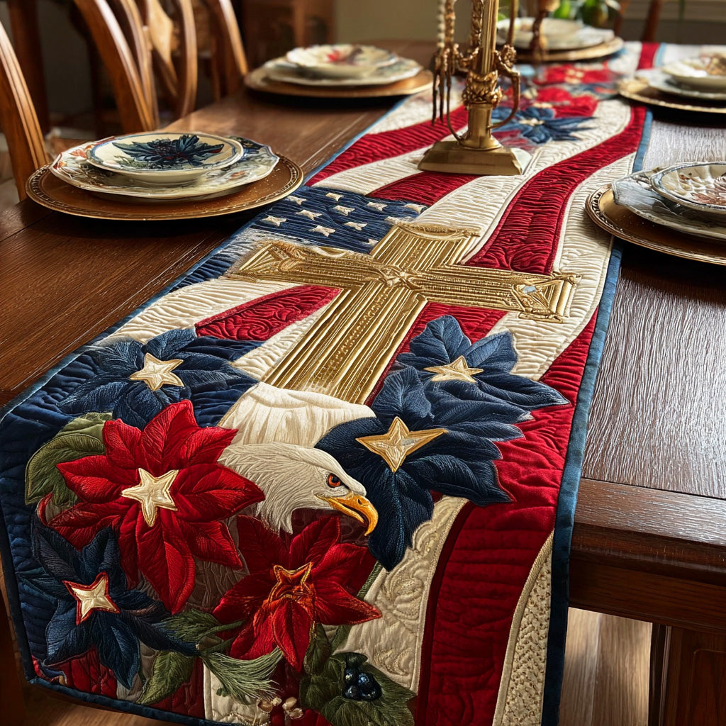 Eternal Liberty Cross Quilted Table Runner NCU0NTD781