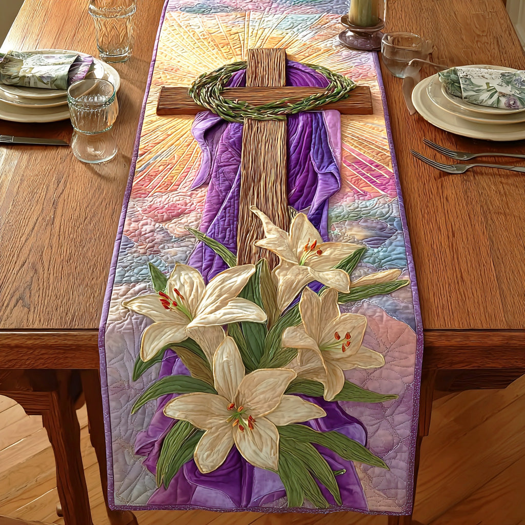 Eternal Light Cross Quilted Table Runner NCU0NTD757