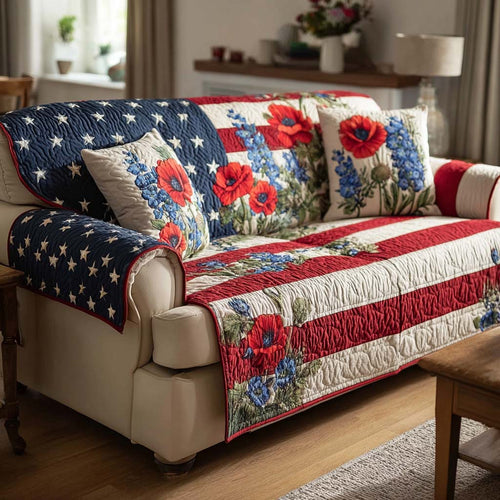 Eternal Prairie Quilted Sofa Cover NCU0HNH953