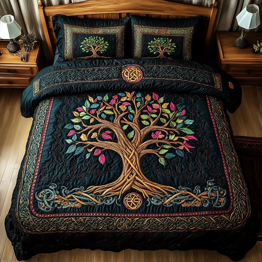 Eternal Roots 3-Piece Quilted Bedding Set NCU0DDK161