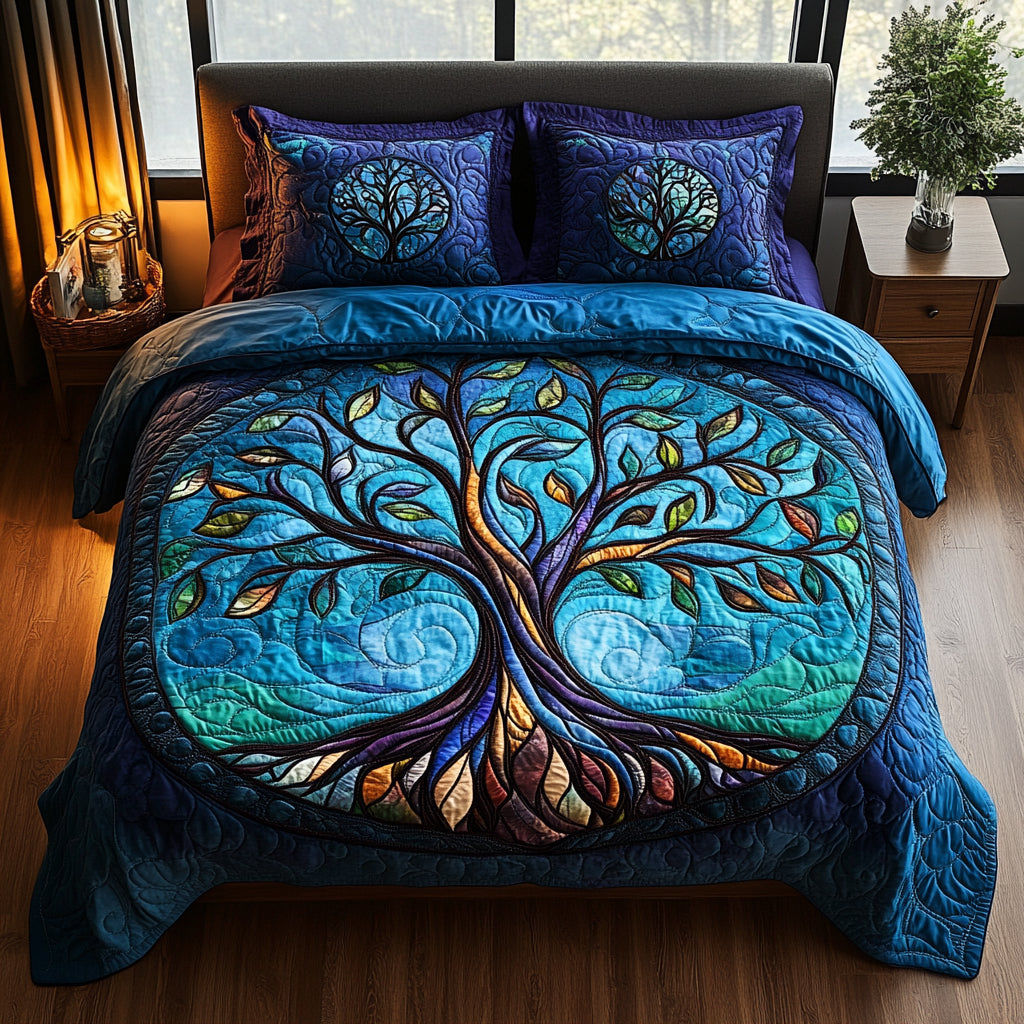 Eternal Roots 3-Piece Quilted Bedding Set NCU0DV1591
