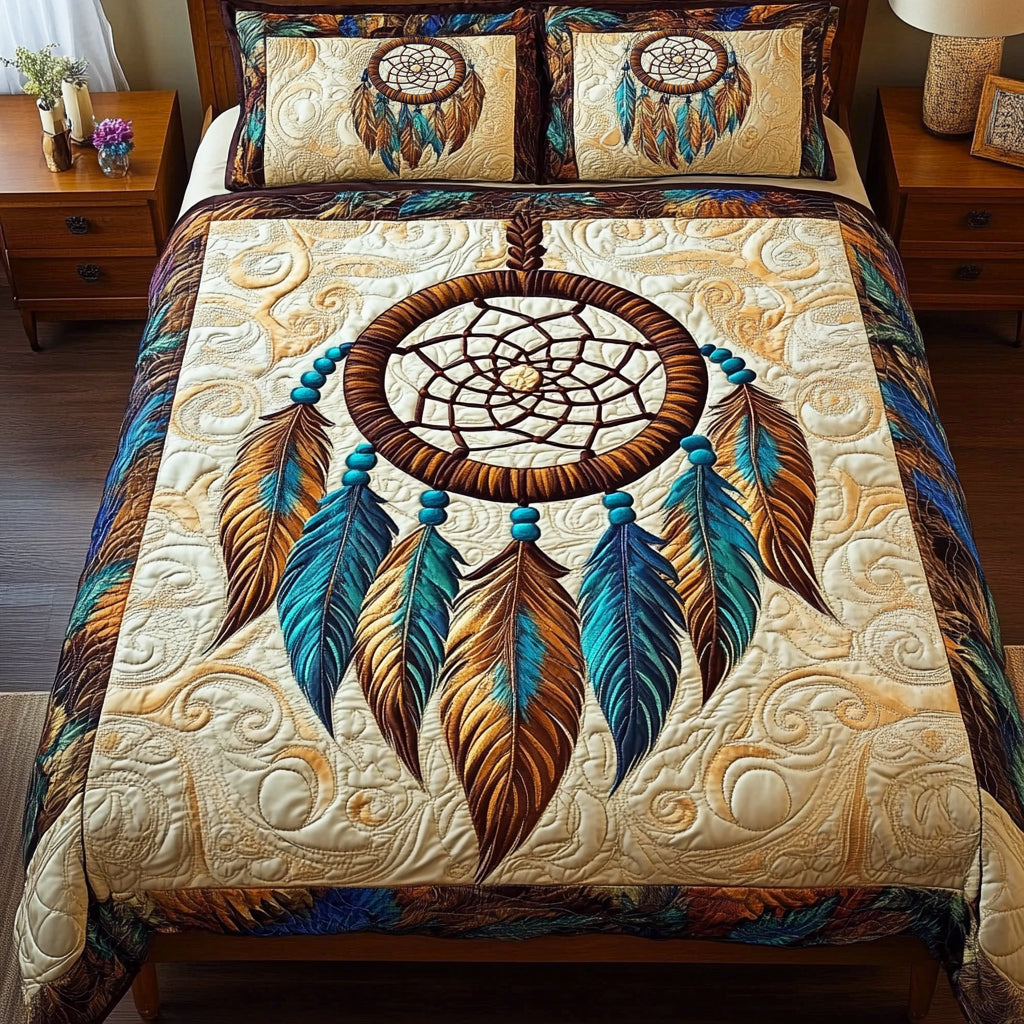 Ethereal Dreamcatcher 3-Piece Quilted Bedding Set NCU0NNL041