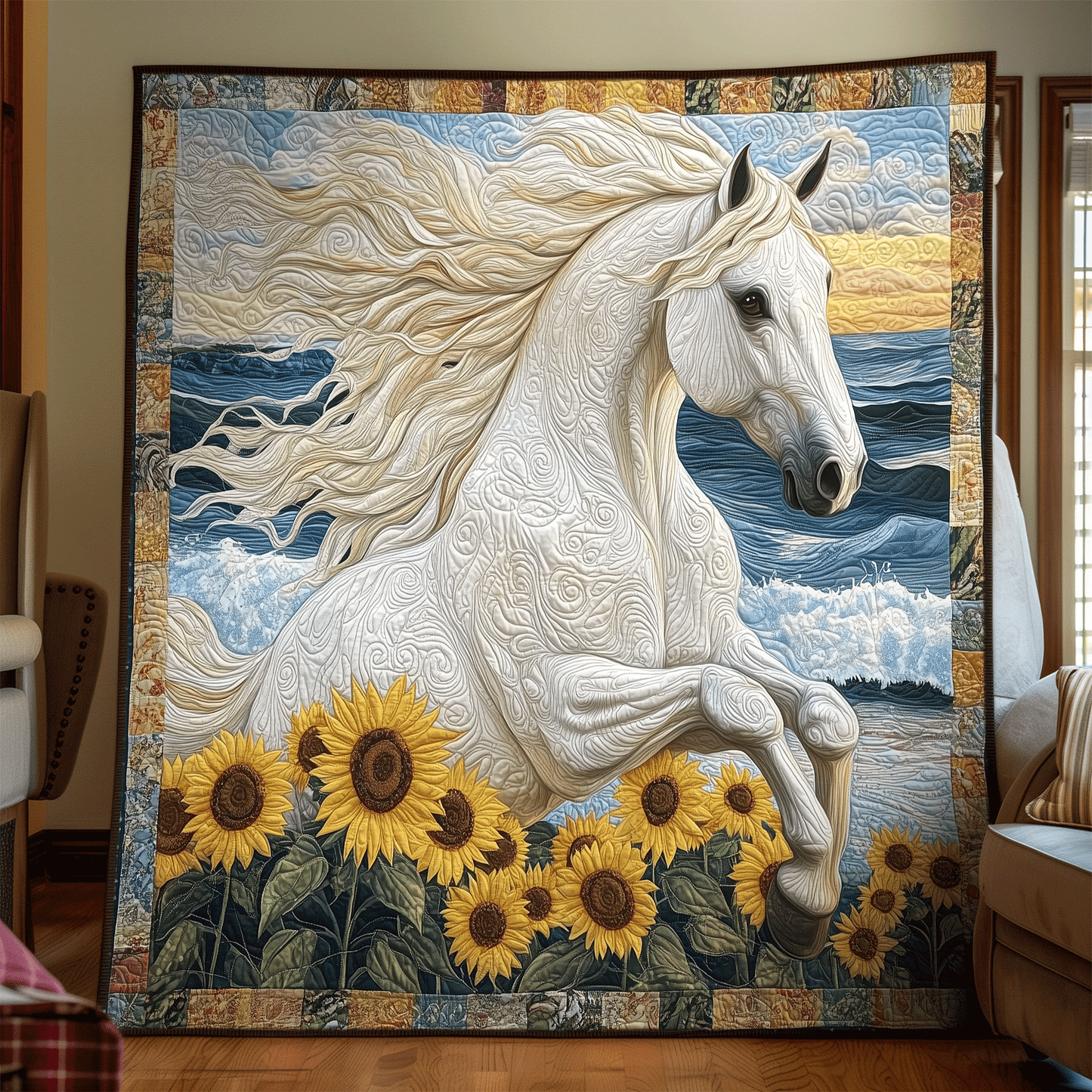 Ethereal Steed Art Quilt Hanging NCU0TH1698