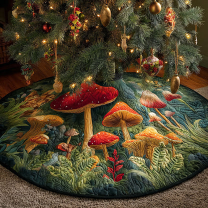 Evening Cottage Christmas Quilted Tree Skirt NCU0PTT2238