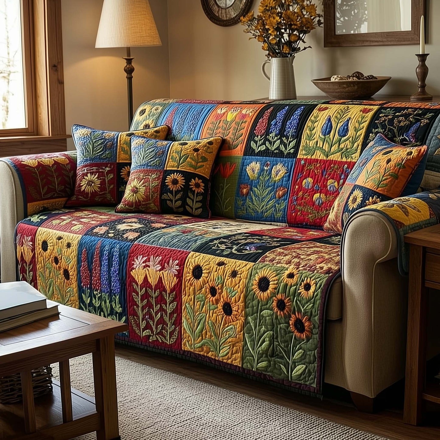 Everbloom Cover Quilted Sofa Cover NCU0NNL176