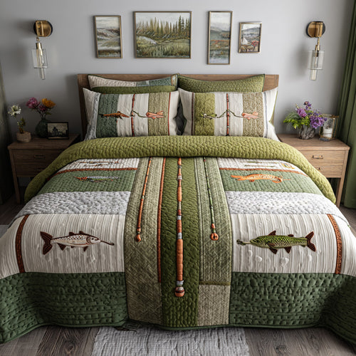 Evergreen Angler Quilted Blanket NCU0LDH807