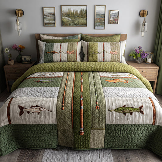 Evergreen Angler Quilted Blanket NCU0LDH807