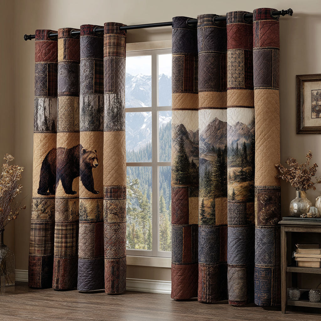 Evergreen Bear Path Quilted Curtains NCU0NNT2878