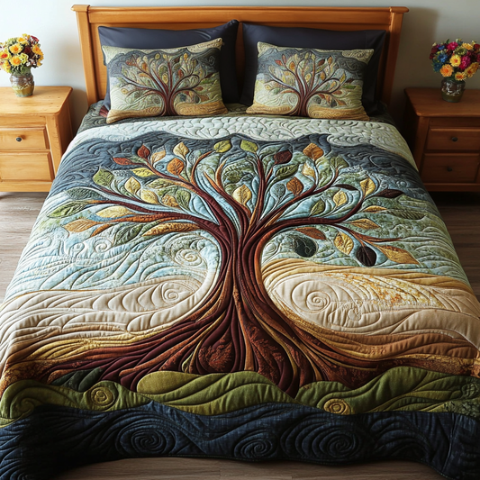 Evergreen Beauty 3-Piece Quilted Bedding Set NCU0NVH388