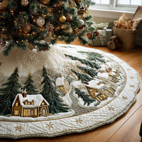 Evergreen Christmas Woods Christmas Quilted Tree Skirt NCU0DV1456