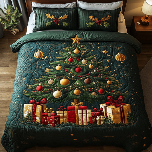 Evergreen Dreams 3-Piece Quilted Bedding Set NCU0VH833