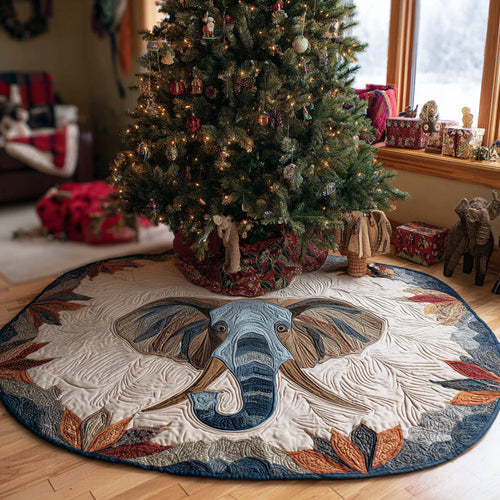 Evergreen Elephant Christmas Quilted Tree Skirt NCU0DV1433
