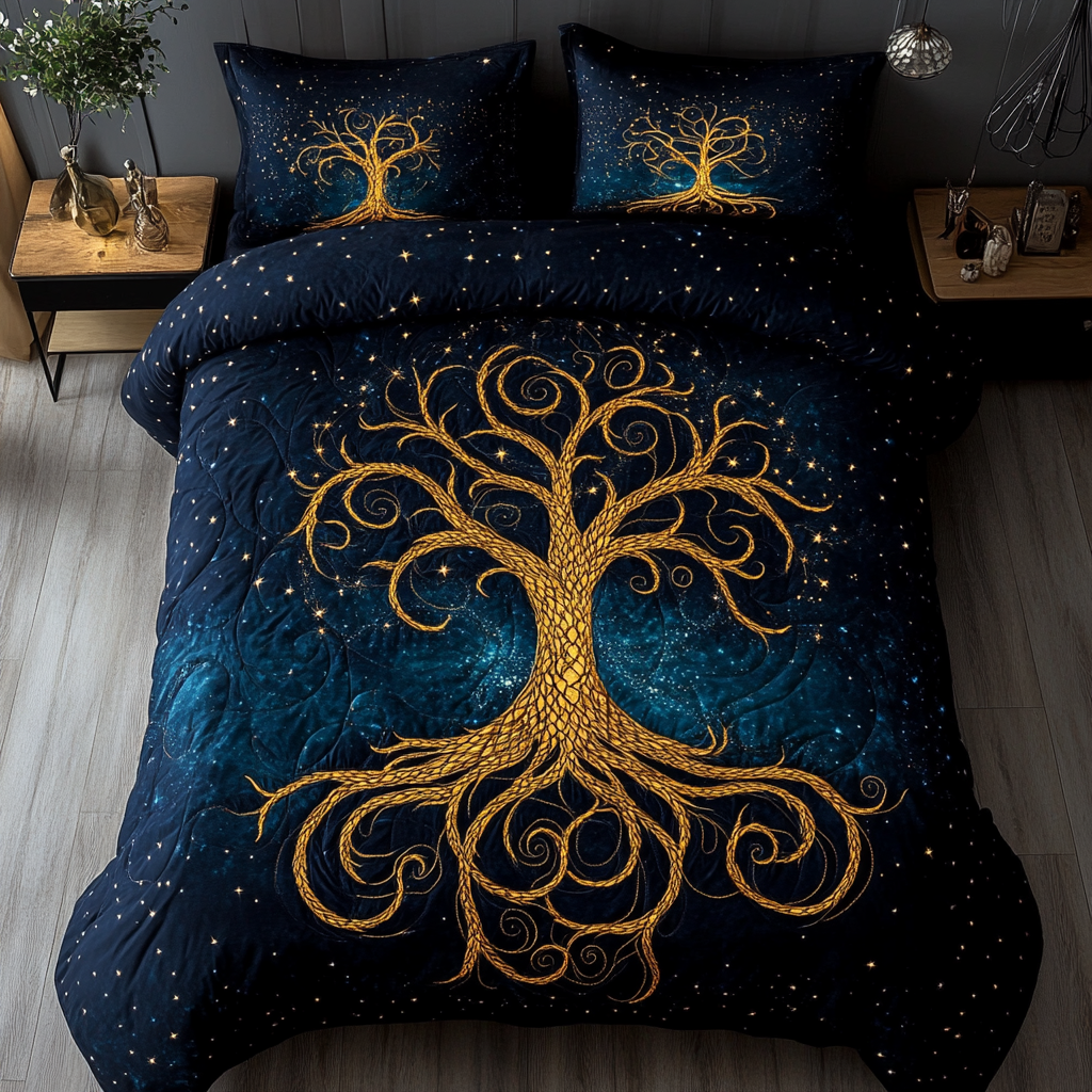 Evergreen Essence 3-Piece Quilted Bedding Set NCU0DDK170