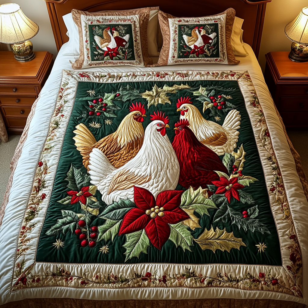 Evergreen Gathering 3-Piece Quilted Bedding Set NCU0NT2093